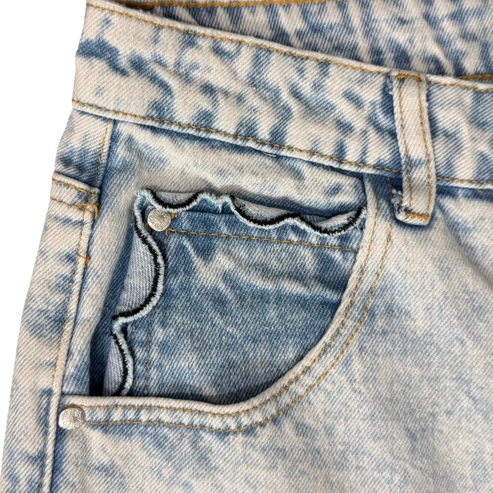 Never Fully Dressed Light Wash Blue Scallop Detail Straight Leg Jeans size 10 - Picture 12 of 13